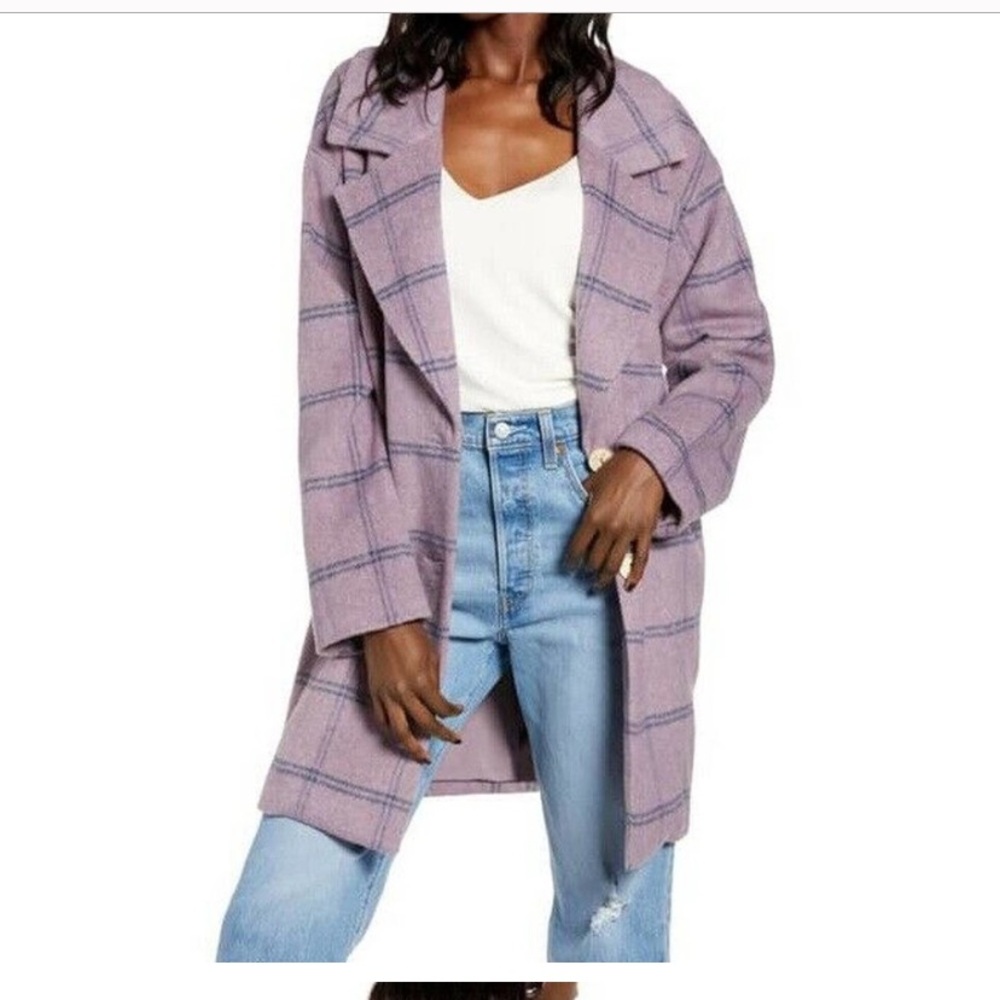 ASTR spring! Two button window pane plaid coat